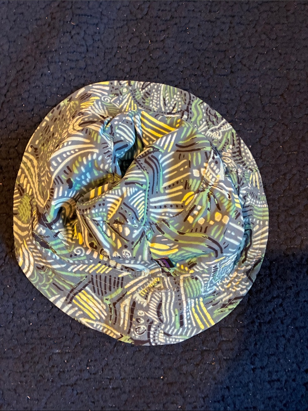 Patagonia Patterned Bucket Hat in Green, Blue & Yellow